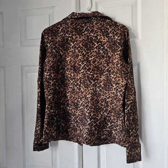Y2K vintage animal print cheetah print blouseSize 8 - Picture 3 of 4